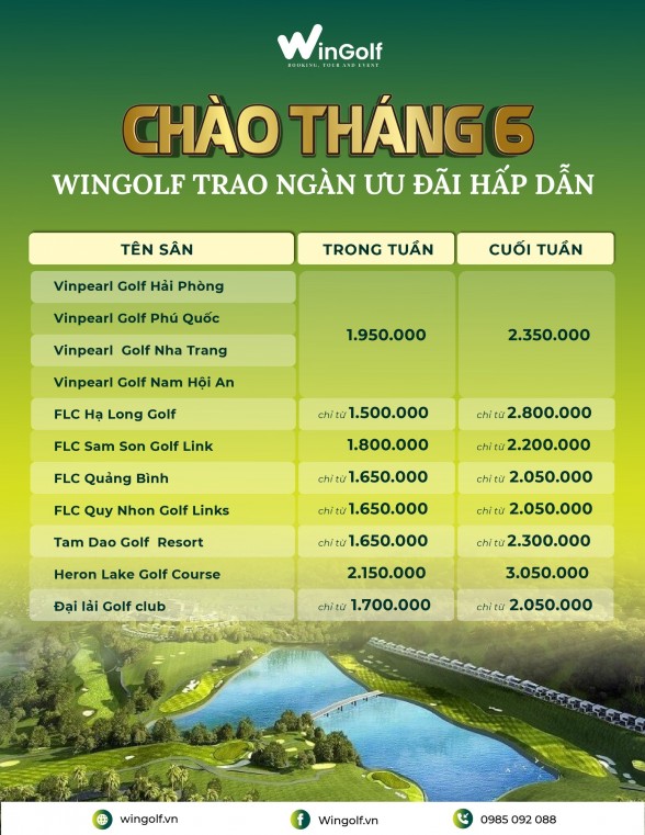  THÔNG BÁO BẢNG GIÁ THÁNG 6