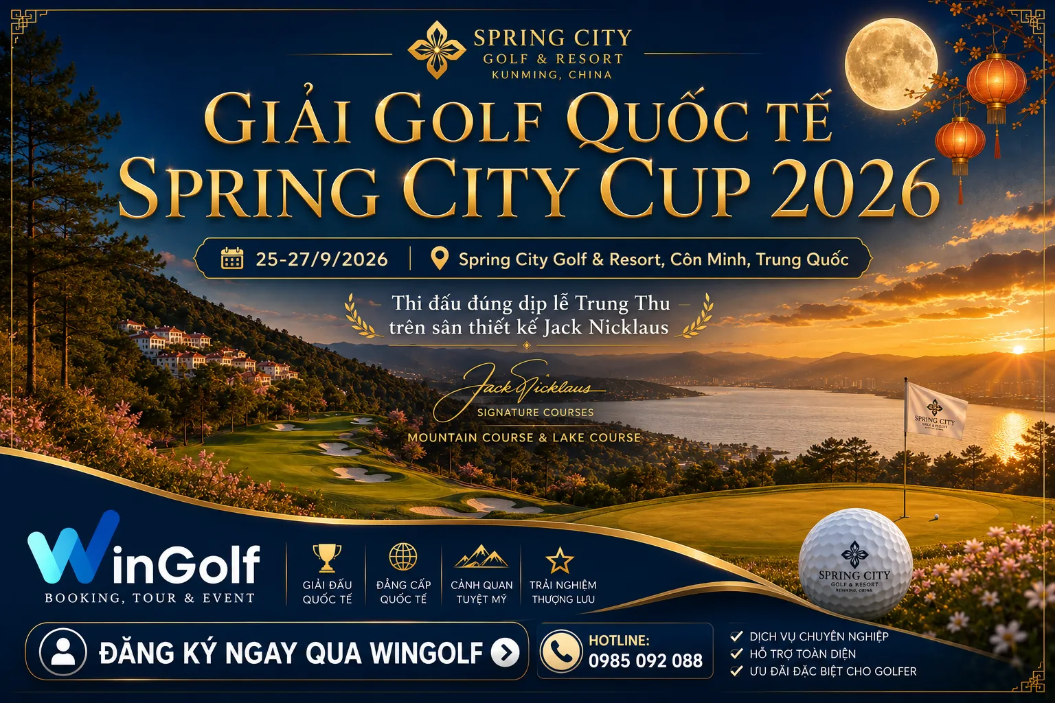 Trải Nghiệm Thi Đấu Golf Quốc Tế Spring City Cup 2026 Tại Côn Minh Chỉ Từ 17 Triệu Đồng